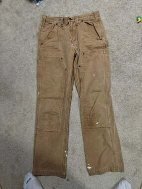 Vintage Carhartt Double Knee Duck Carpenter Pants 30x32 Brown Distressed